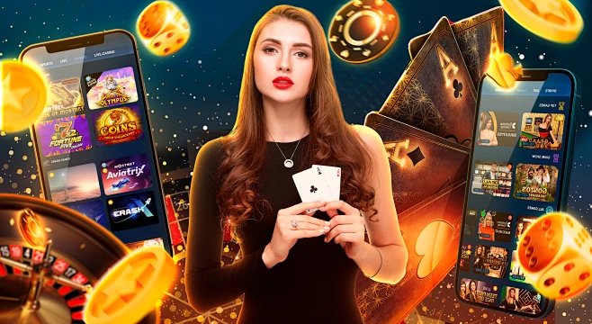 Live casino dealer hosting blackjack table with multiple player seats visible